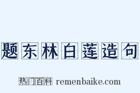 题东林白莲造句是什么意思的图片